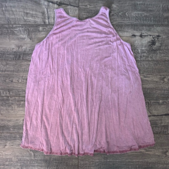 Daytrip Mauve Purple Tank W/Crochet Lace Detail - Picture 4 of 4